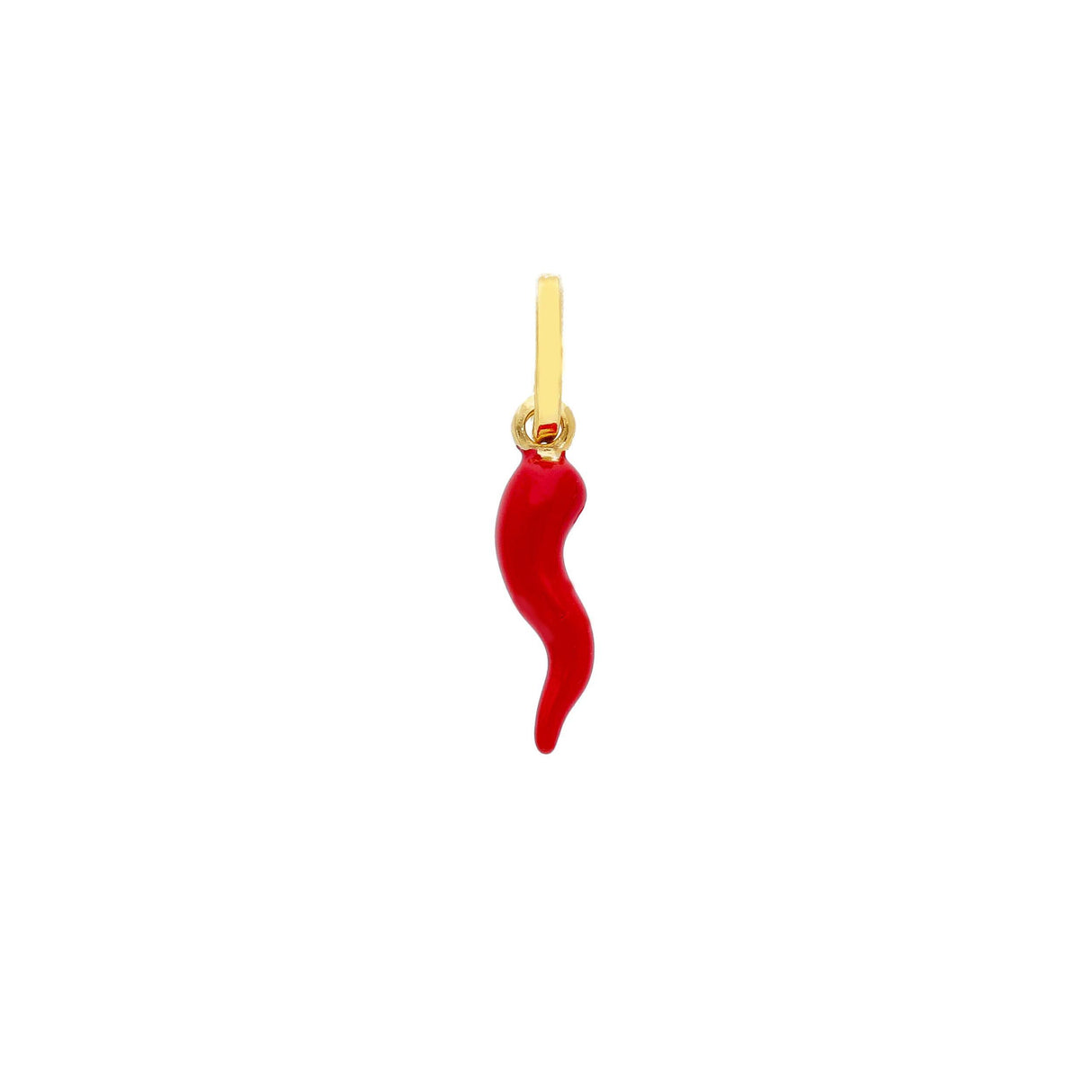 Ciondolo Corno Smalto Rosso e Oro Giallo-Ciondoli-GRANARELLI-Gioielleria Granarelli