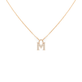 Ciondolo Lettera M in Oro Rosa e Diamanti-BUONOCORE-253-M-D-Gioielleria Granarelli