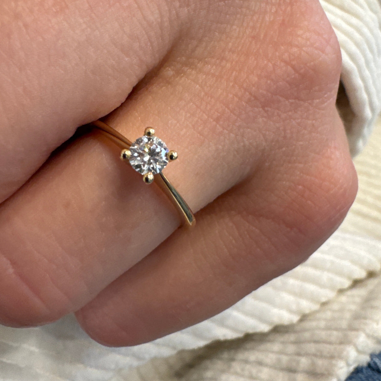 Anello Solitario in Oro Giallo 0.30kt