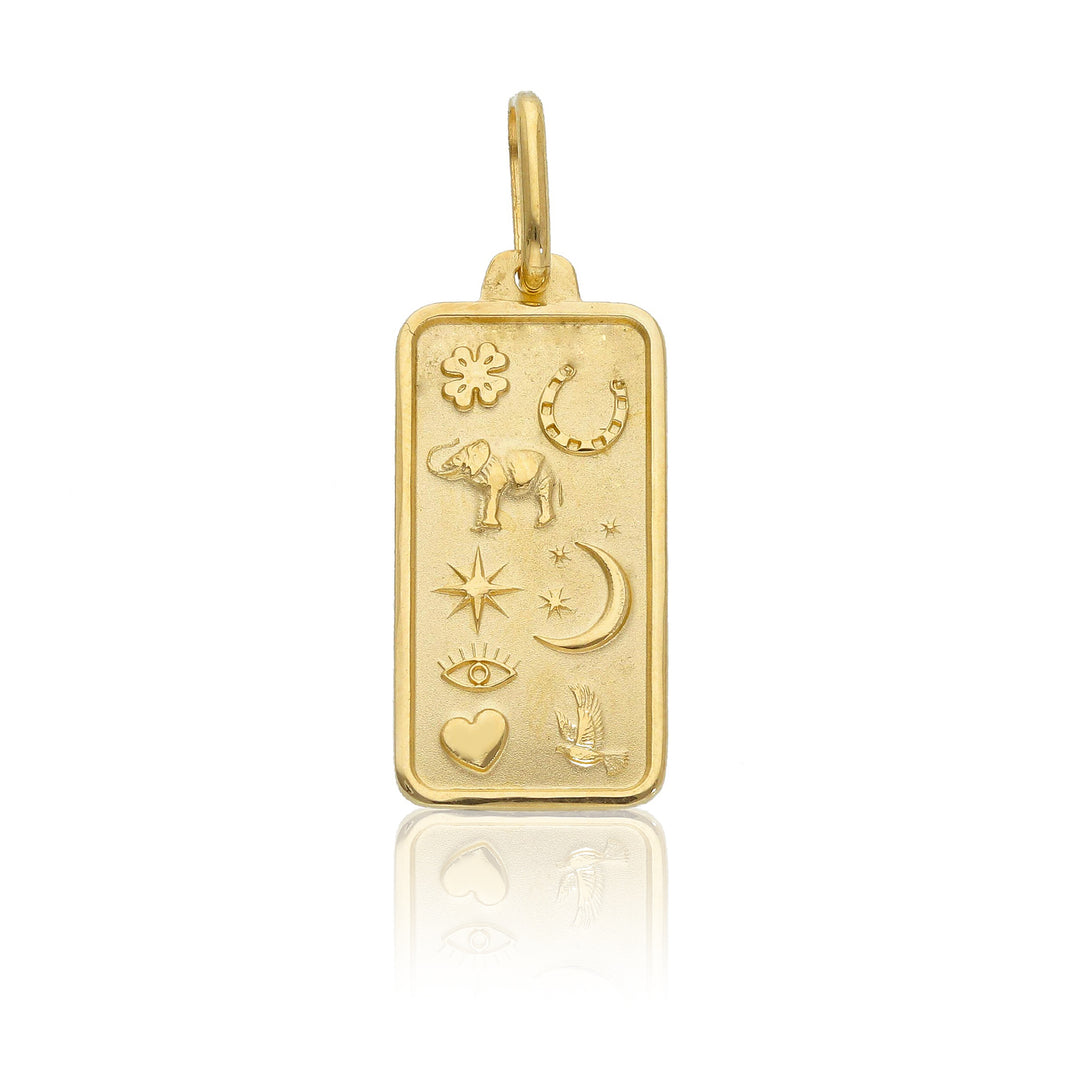 Ciondolo medaglia portafortuna In Oro Giallo – Gioielleria Granarelli