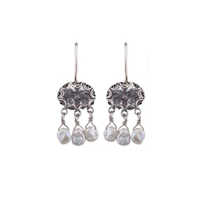 Orecchini Yvone Christa Zirconi Ovali con Perle Bianche-Orecchini-YVONE CHRISTA-Gioielleria Granarelli