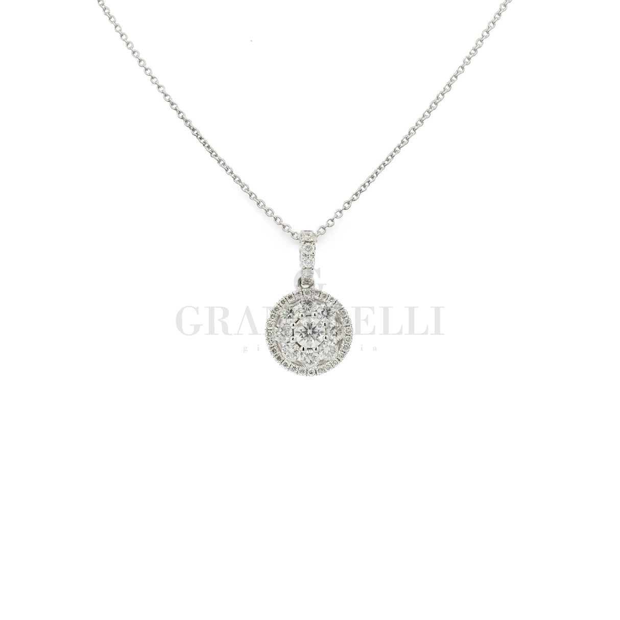 White gold diamond flower crew