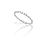 Anello fedina bollicine 5 Diamanti in Oro Bianco