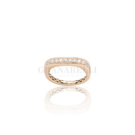 Anello Fedina Di Diamanti in Oro Rosa-Anelli-CRIVELLI-Gioielleria Granarelli