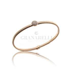 Bracciale tubogas quadrato con Diamanti In Oro rosa-Bracciali-CRIVELLI-Gioielleria Granarelli