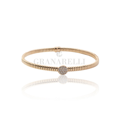 Bracciale tubogas quadrato con Diamanti In Oro rosa-Bracciali-CRIVELLI-Gioielleria Granarelli