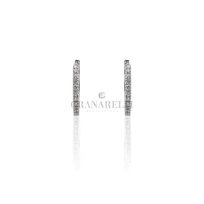 Orecchini cerchietti tondi in oro bianco e diamanti-Orecchini-CRIVELLI-Gioielleria Granarelli