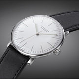 Max Bill Automatic Quadrante Argento Cinturino Pelle