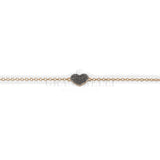 Bracciale Cuore piccolo in Oro Rosa e diamanti neri-Bracciali-CRIVELLI-Gioielleria Granarelli