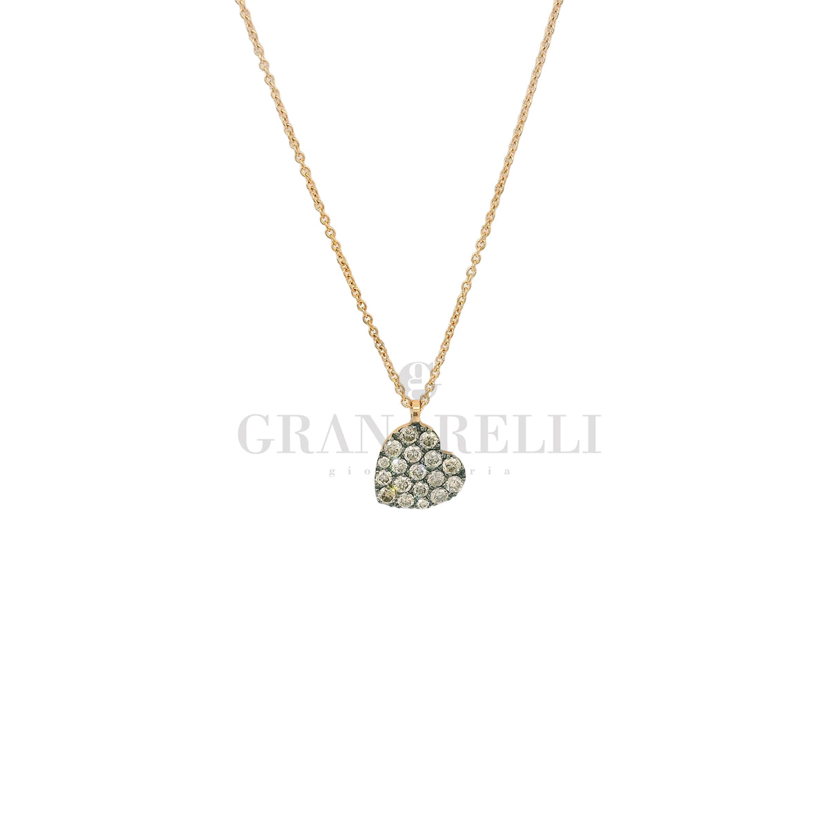 Girocollo Cuore Diamanti Brown in Oro Rosa