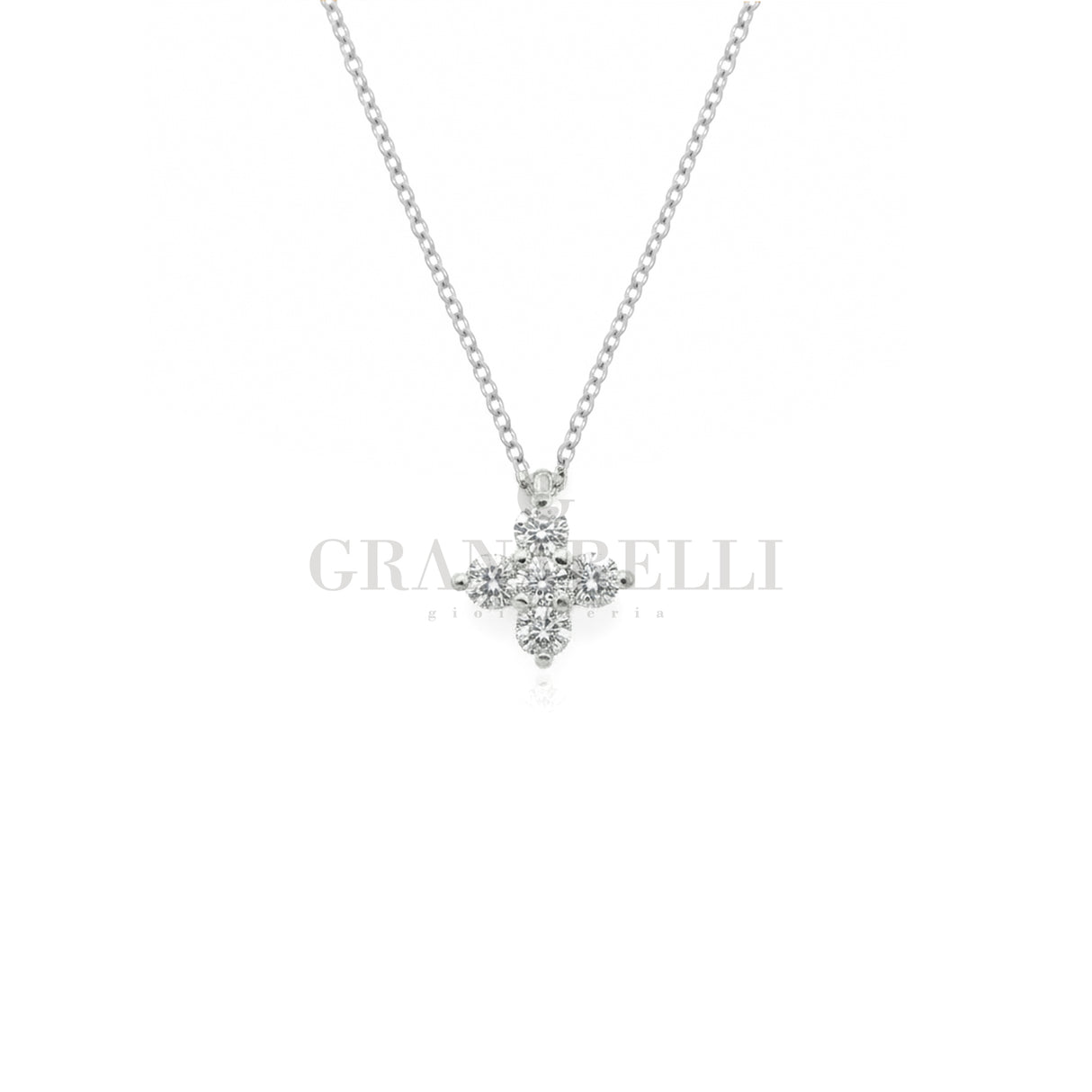 Girocollo mini fantasia in oro bianco