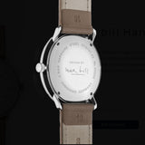 Max Bill Handaufzug Quadrante Argento Cinturino Pelle