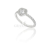 Anello Solitario Diamante taglio Cuore in Oro Bianco