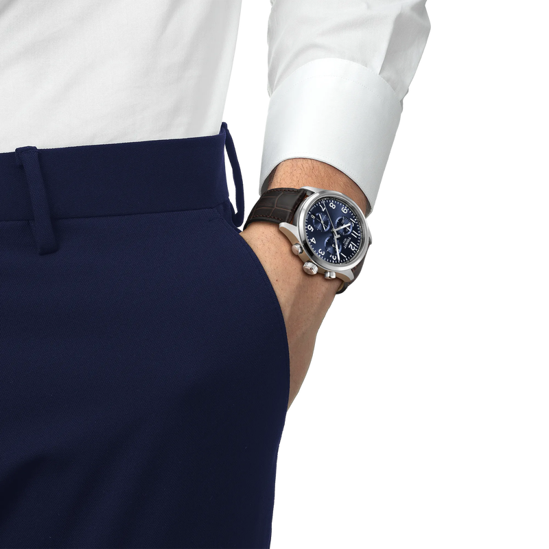 Chrono L Quarzo Blu Pelle 42mm