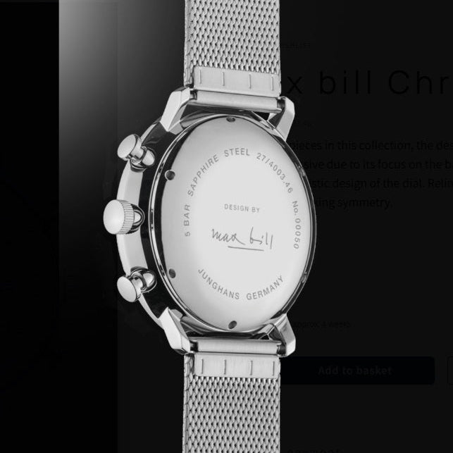 Max Bill Chronoscope Quadrante Argento Cinturino Acciaio