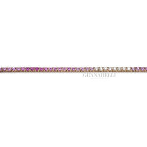 Bracciale Tennis Zaffiri rosa e Brillanti in Oro Rosa-Bracciali-CRIVELLI-Gioielleria Granarelli