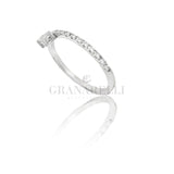 Anello Castone decentrato in Oro Bianco e Diamanti