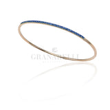 Bracciale Rigido oro rosa e Zaffiri