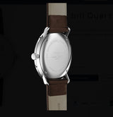 Max Bill Quarz Quadrante Argento Cinturino Pelle