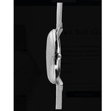 Max Bill Quarz Quadrante Argento Cinturino Acciaio