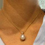 Girocollo Perla Pendente in Oro Rosa