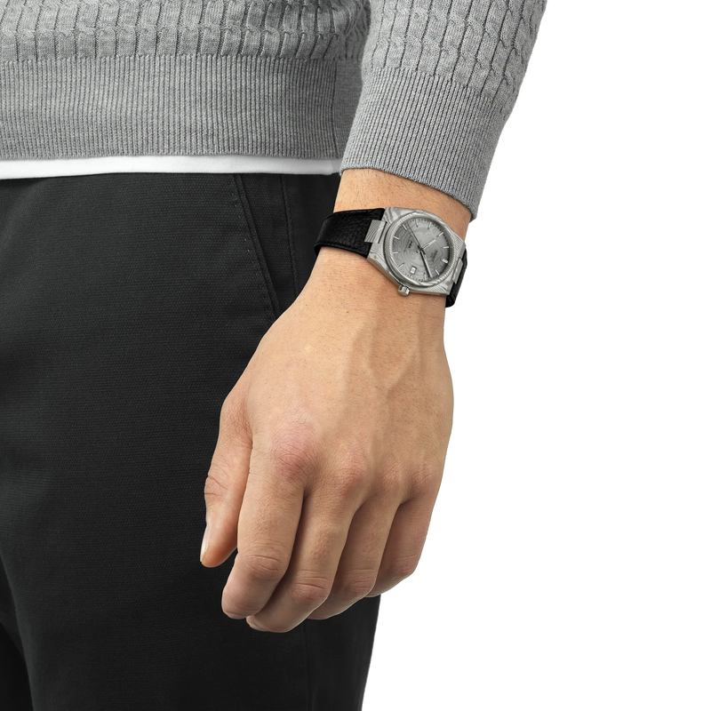 PRX Acciaio Damascato e Pelle 38mm