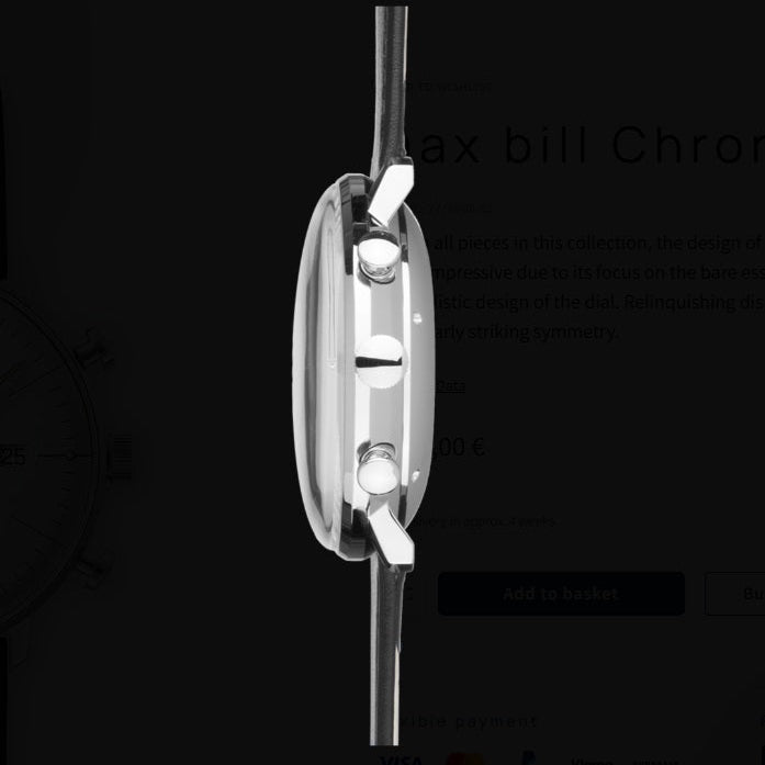 Max Bill Chronoscope Quadrante Argento Cinturino Pelle