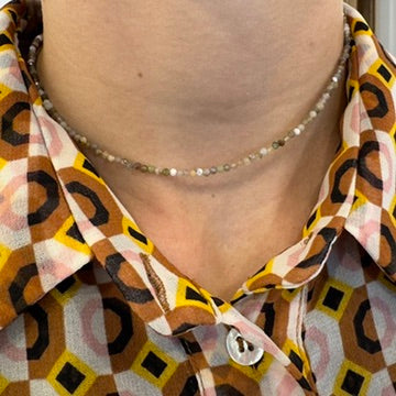 Collana pietre agata muschiata in oro giallo-Girocolli-GioGio-Gioielleria Granarelli