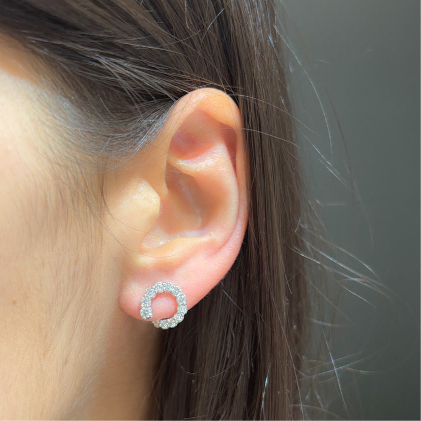 Orecchini Cerchi Diamanti 1.00kt In Oro Bianco