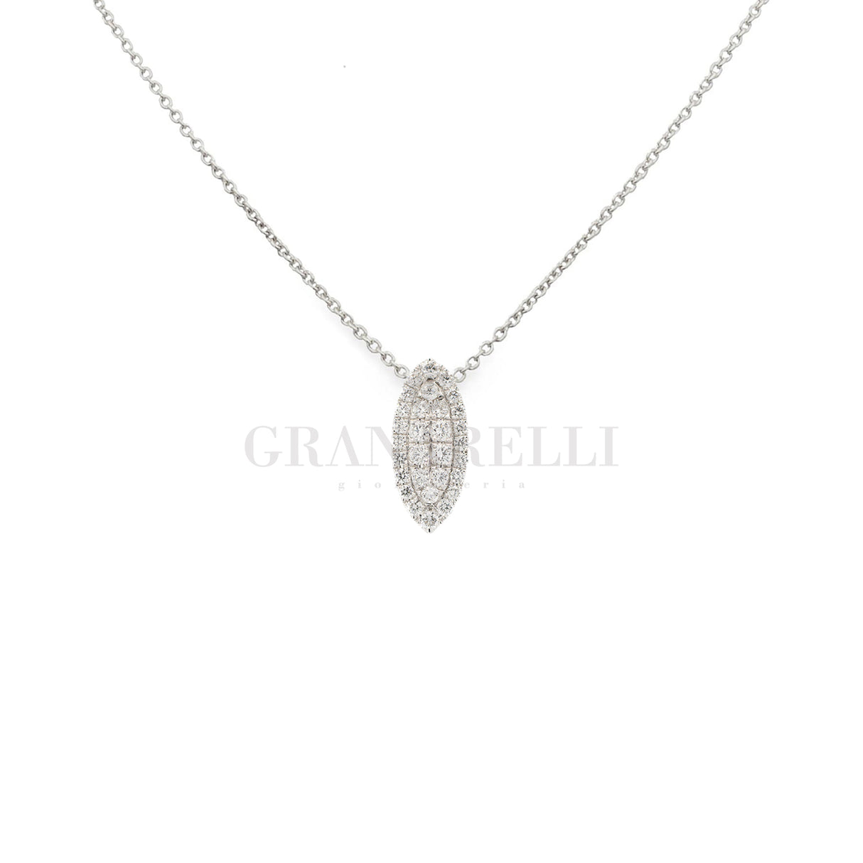 Girocollo navette di diamanti in oro bianco-Girocolli-RECARLO-Gioielleria Granarelli