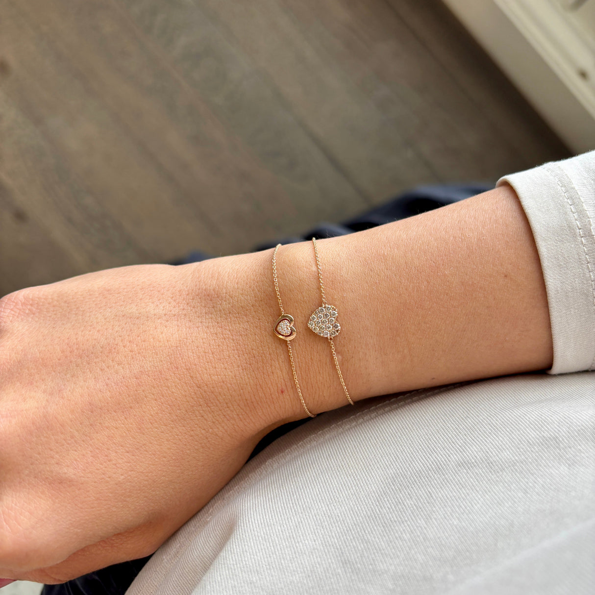 Bracciale Cuore in Oro Rosa e Diamanti