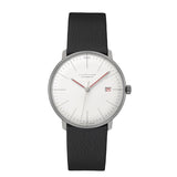 Max Bill Automatic Bauhaus Quadrante Bianco Cinturino Pelle