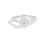 Anello solitario 0,63, con contorno