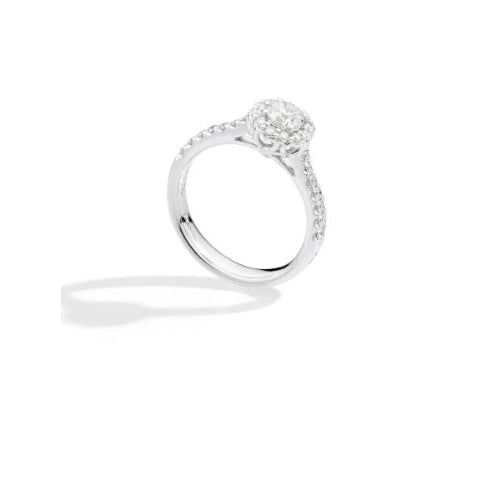 Anello solitario 0,63, con contorno