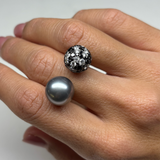 Anillo de corazón de zafiro y diamante