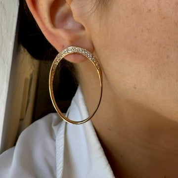 Orecchini Cerchi Diamanti 1.70kt In Oro Rosa
