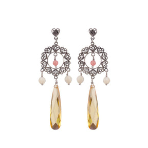 Orecchini Yvone Christa Cuori, Quarzo, Perle e Goccia-Orecchini-YVONE CHRISTA-Gioielleria Granarelli