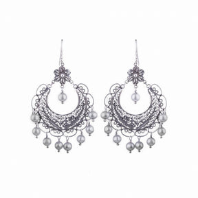 Orecchini Yvone Christa Frida Kahlo con Perle Blu Ghiaccio-Orecchini-YVONE CHRISTA-Gioielleria Granarelli