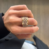 Anello Fascia a Molla in Oro Rosa 18kt con Diamanti