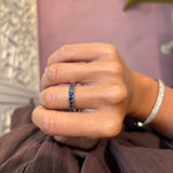 Anello Half Eternity Zaffiri Blu 0.90ct Oro Bianco 18 kt