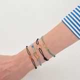 BRACCIALE CORDINO, CORAZON CON SMERALDO