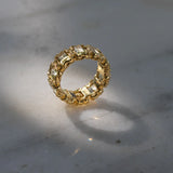 anello dorato girodito pietre lemon