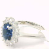 Anello in Oro Bianco con Zaffiro 1.72kt e Diamanti