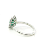 Anello in Oro Bianco con Smeraldo 1.12kt e Diamanti