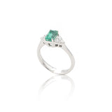Anello in Oro Bianco con Smeraldo 1.65 e Diamanti-Anelli-GRANARELLI-Gioielleria Granarelli