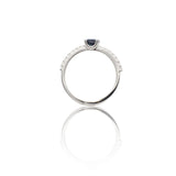 Anello in Oro Bianco con Zaffiro 0.50kt e Diamanti-Anelli-GRANARELLI-Gioielleria Granarelli