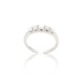Anello Fedina di Diamanti Scalata 0.52kt in Oro Bianco