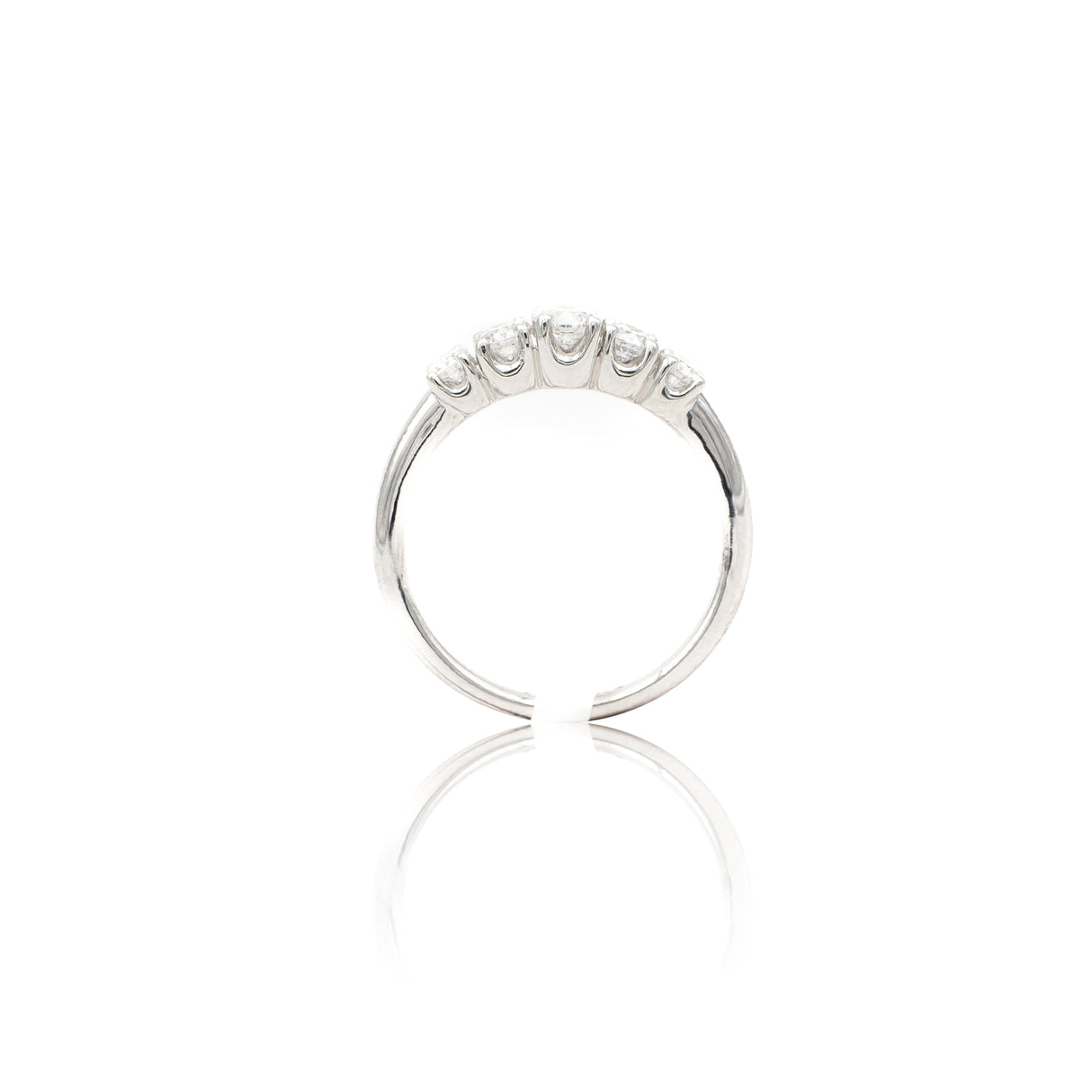 Anello Fedina di Diamanti Scalata 0.52kt in Oro Bianco