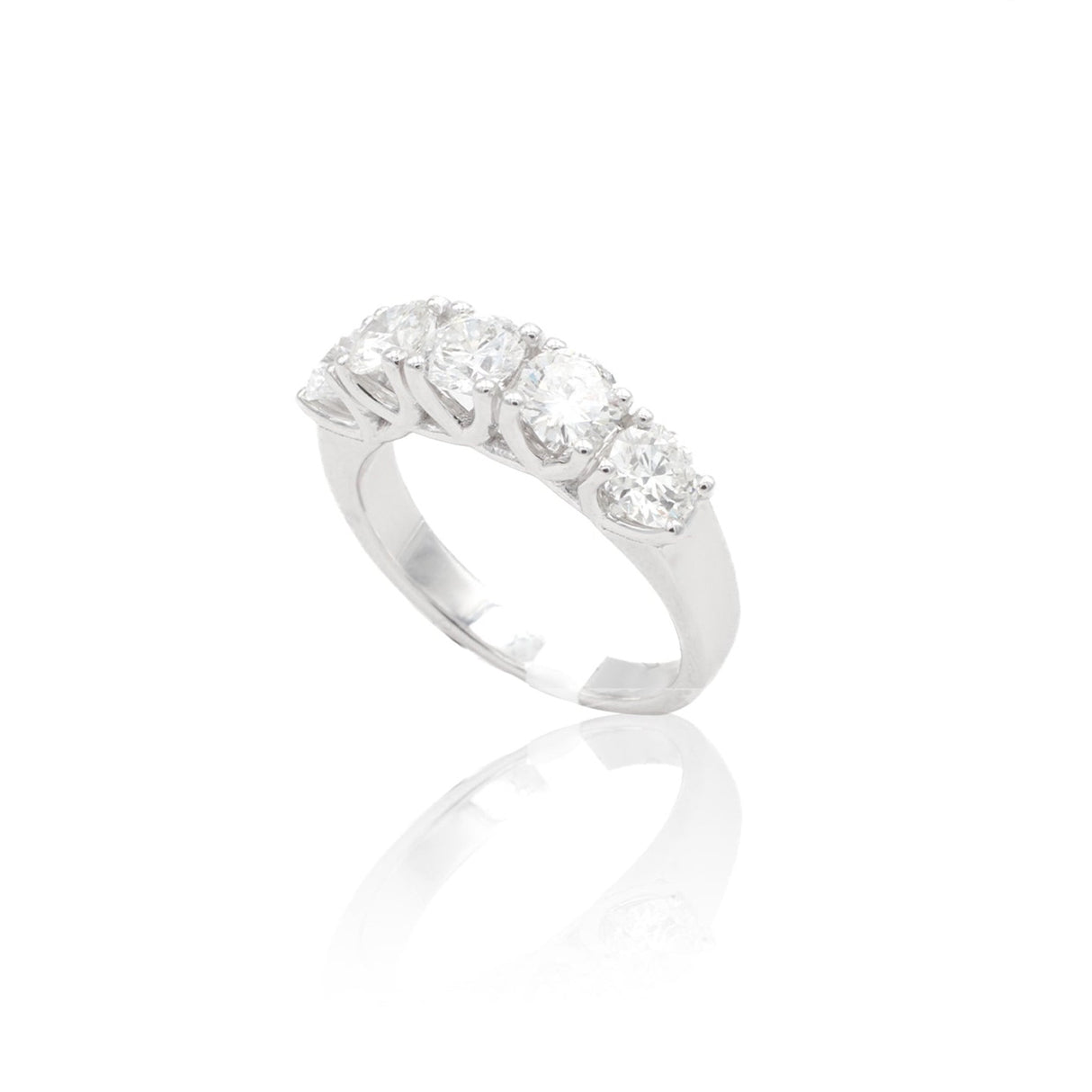 Anello Fedina di Diamanti Scalata 1,50kt in Oro Bianco