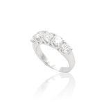Anello Fedina di Diamanti Scalata 1,50kt in Oro Bianco